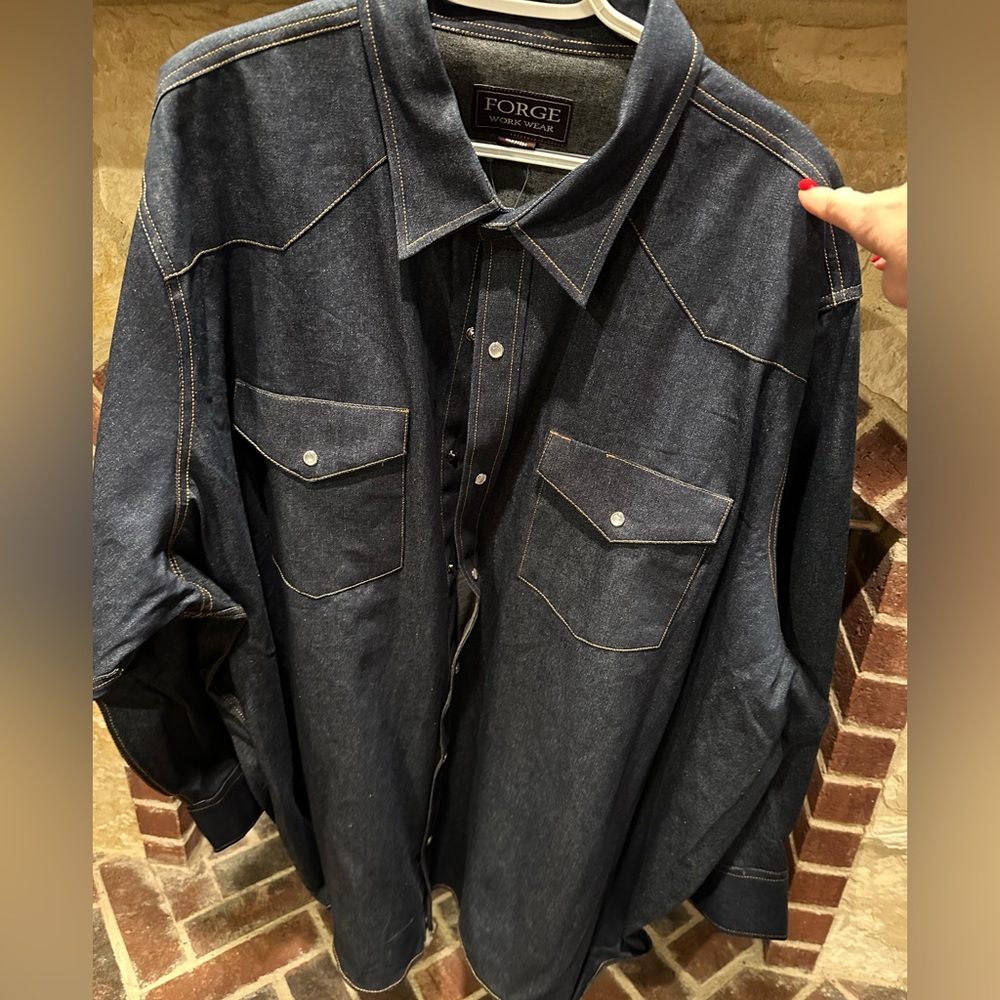 Men’s Forge Workwear denim long sleeve shirt